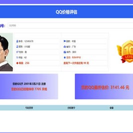 抖音热门QQ账号价值评估前端源码